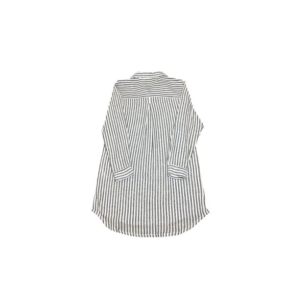 Joie Womens Linen Blend Striped Long Sleeve ButtonUp Top-Tunic Med Casual-Office - Picture 4 of 6